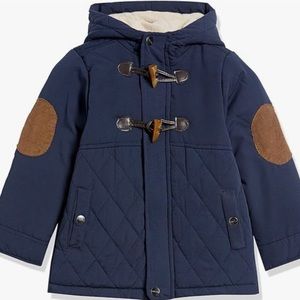 Perry Ellis Diamond Quilt Toggle Button Hooded Jacket